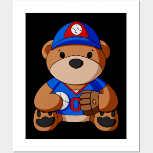 Baseball Player Teddy Bear Posters and Art